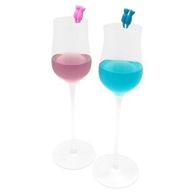 6/8/12Pcs Cat Shape Wine Glass & Drink Markers Party Wine Cup Recognizer