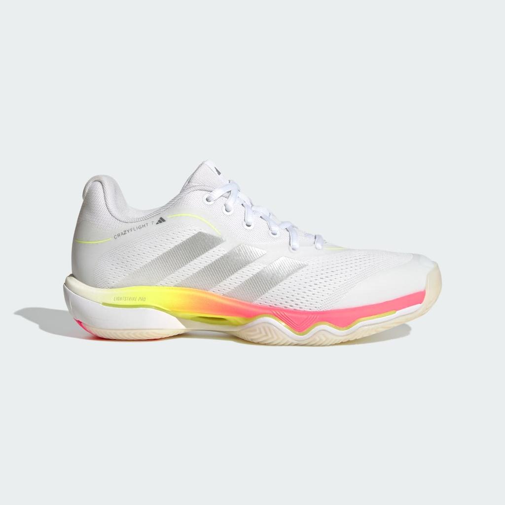 adidas CRAZYFLIGHT 7 KI7938 Women's Performance Sports Shoes Cloud White / Tech Grey Metallic / Solar Turbo