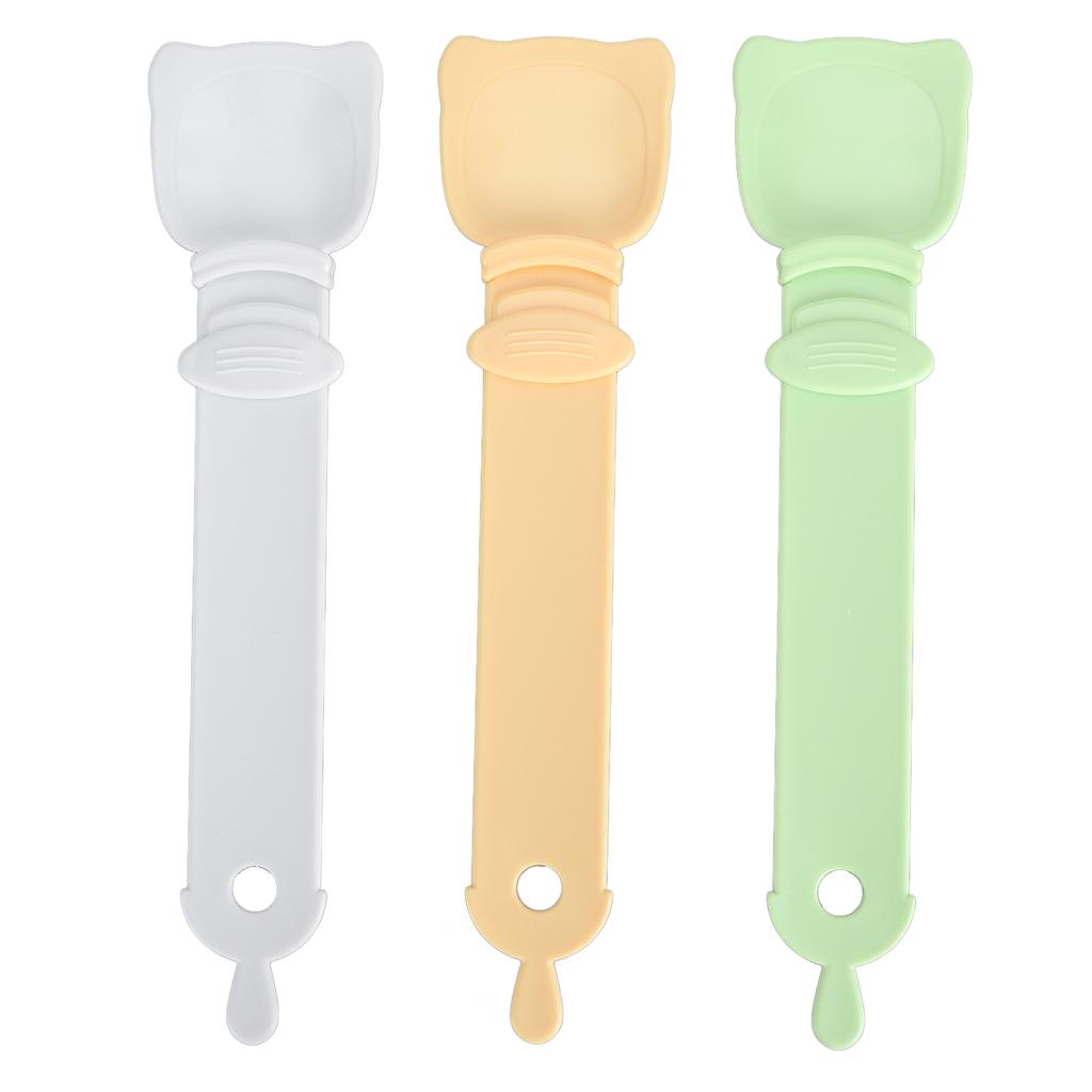 3Pcs Cat Strip Squeeze Spoon Easy to Use Cat Food Can Feeder Spoon Lickable Wet Cat Treat Dispenser