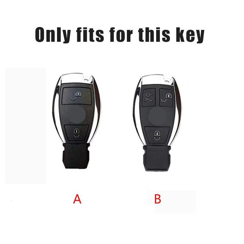 2025 Hot Car Sticker Zinc Alloy Leather Car Key Case Cover Holder Shell Protector For Mercedes Benz A B C S Class AMG GLA CLA GL