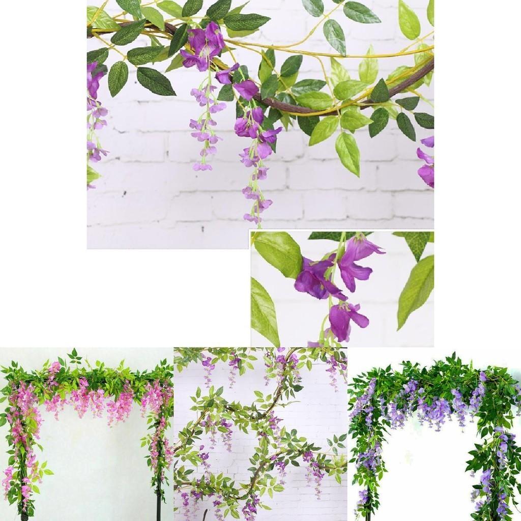 Lifelike 2x Artificial Wisteria Flower Vine With Stunning Colors For Home Decor