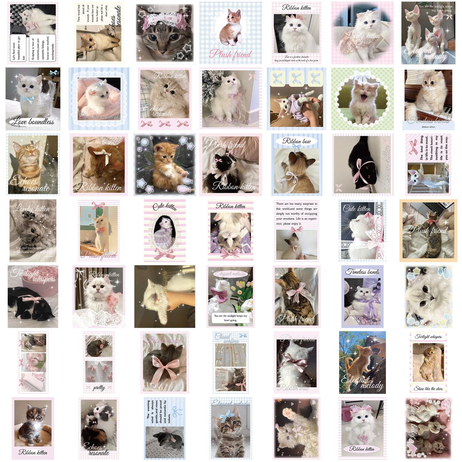 

50 Cartoon Ballet Style Kitten Graffiti Stickers Decorative Guitar Notebook Suitcase DIY Waterproof