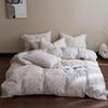 New 2026 A-Class Cotton Linen Digital Print 4-Piece Bedding Set: Fitted Sheet, Duvet Cover, Bed Sheet