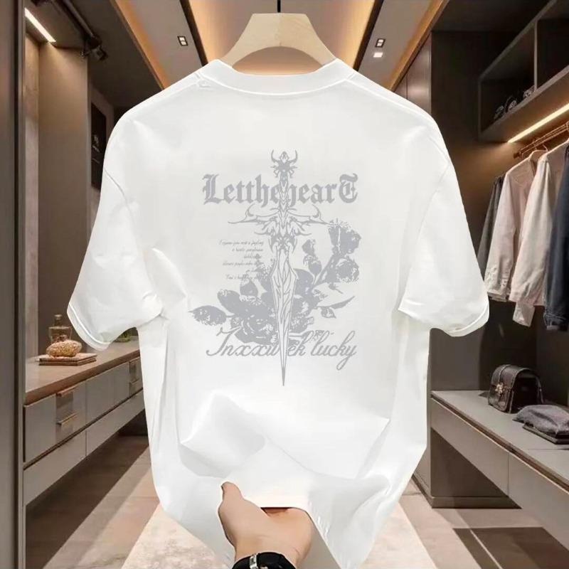 Summer short sleeved ins pure cotton 2026 new men s popular printed T-shirt trendy men S