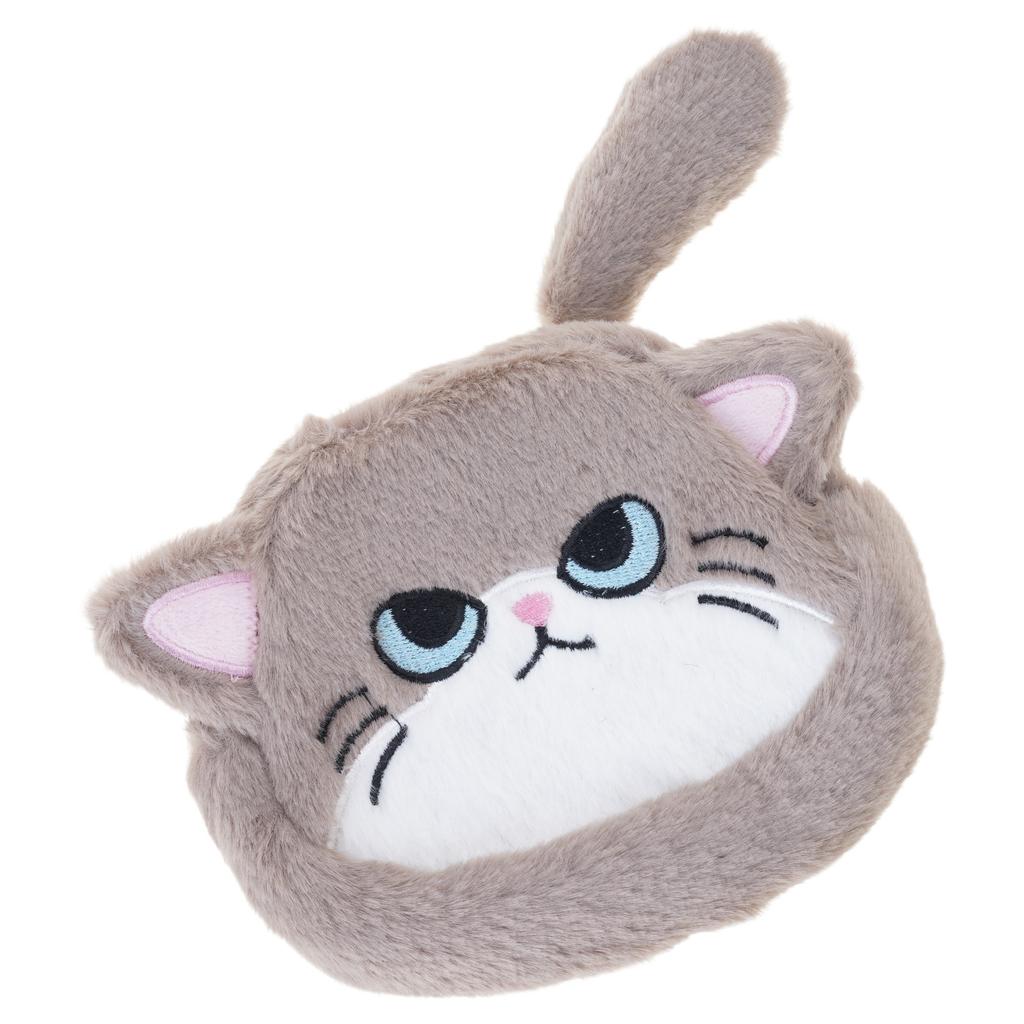 Cat Shaped Coin Purse Plush Coin Pouch Cute Wallet with Zipper Small Change Purse for Women Portable Cosmetic Bags