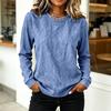 Women's Casual Long Sleeve Top, Round Neck Color Pullover for Everyday Wear