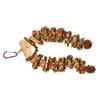 Parrot Chewing Toy Beak Grinding Safe Log Nut Pine Cone Corn Leaf Hanging Bird Cage Toys for Medium Large Birds Colorful