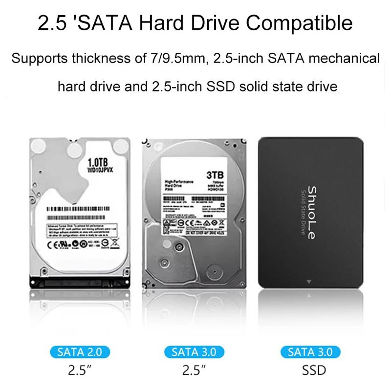 2,5palcový Beznástrojový RGB Mobilní Box na Pevný Disk USB 3.2 5Gbps Notebook Pevný Disk SSD HDD Kryt Typ C 3.1