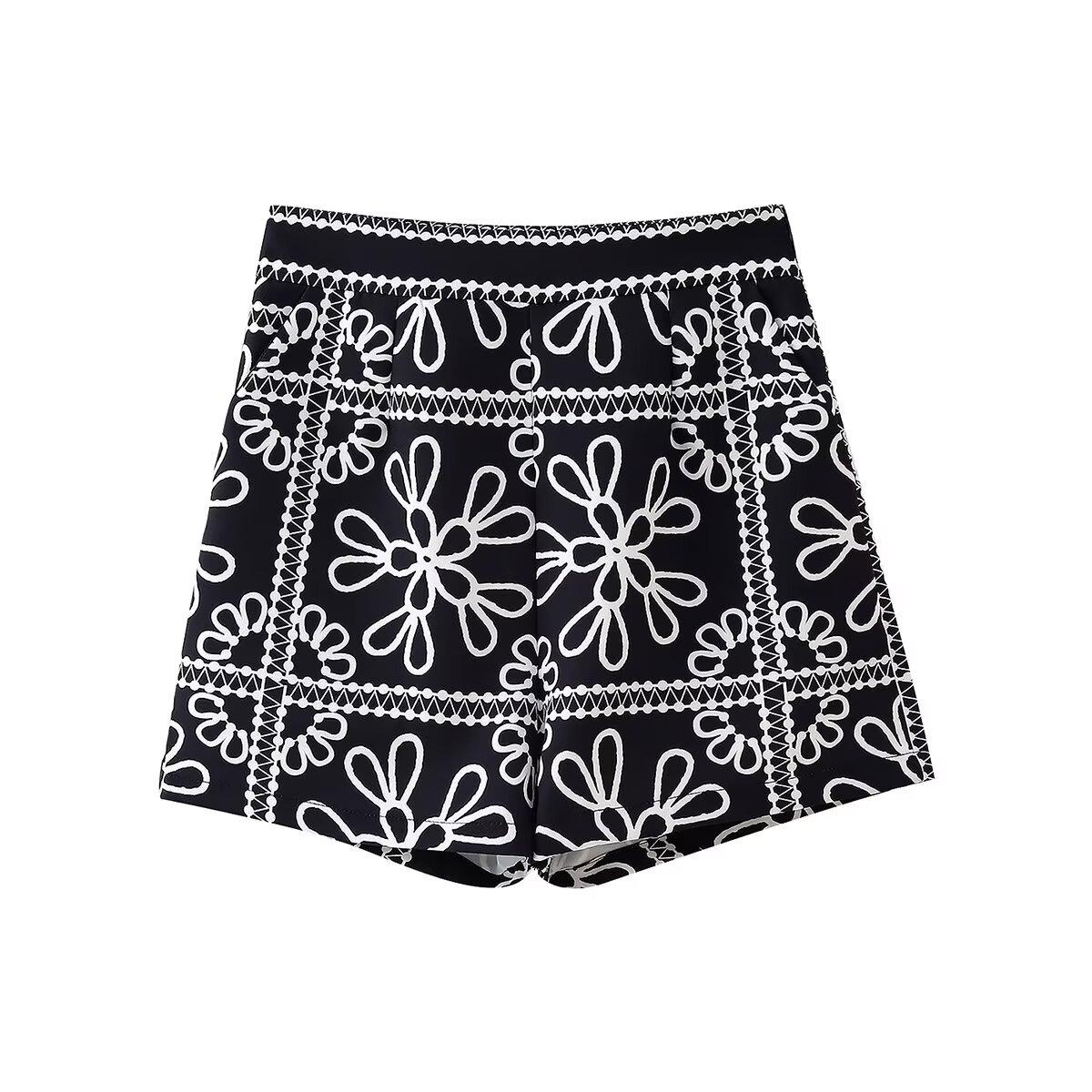 

Осенний комплект из женской контрастной хлопковой куртки и шорт с высокой талией 2024 года Medium