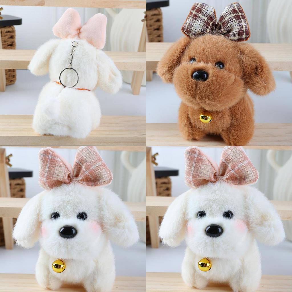 Soft Animal Plush Keyring With Bow Accent For Backpack Charm And Daily Use