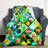 1pc Mario Flannel Blanket, Soft Skin Friendly with Digital Printing, Various Sizes Available for Family, Friends, Birthday