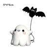 1Pc Halloween Cute Ghost Putting Bat Ornaments, Ghost Bat Desktop Party Decoration, Party Small Gift, Little Finger Cute Ghost