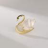 Bo Xin Yun Elegant Swan Zircon Brooch for Women - High-Grade Wedding and Coat Accessory