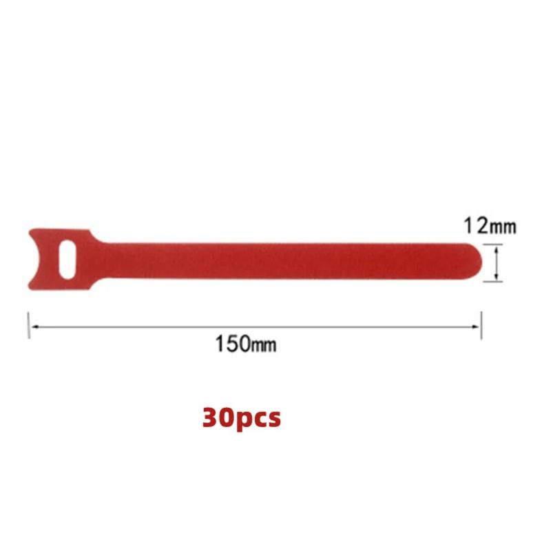 Reusable Nylon Cable Ties with Hook & Loop, Cord Organizer for Mouse, Earphones & Wires, 10/30/50 Pcs