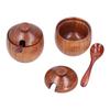 Seasoning Pot Wooden Salt Nontoxic Odorless Salt Container Spice Jar with Lid Kitchen Tool