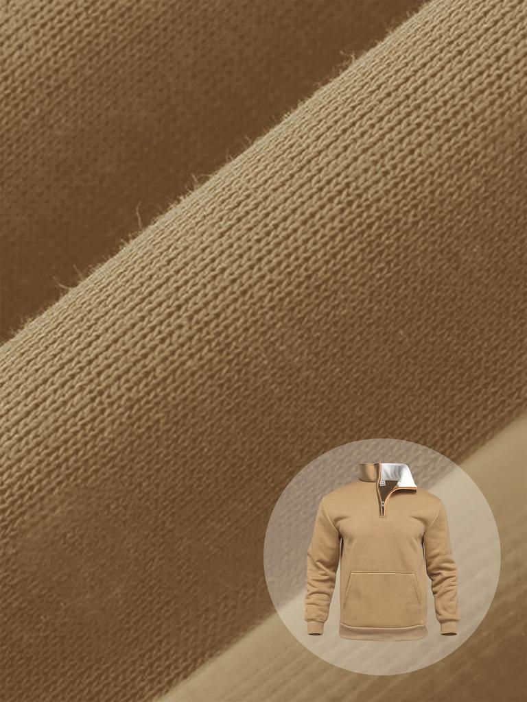 Men's Waffle Knit High Collar Half-Zip Pullover Sweatshirt - Autumn Casual Outdoor Style