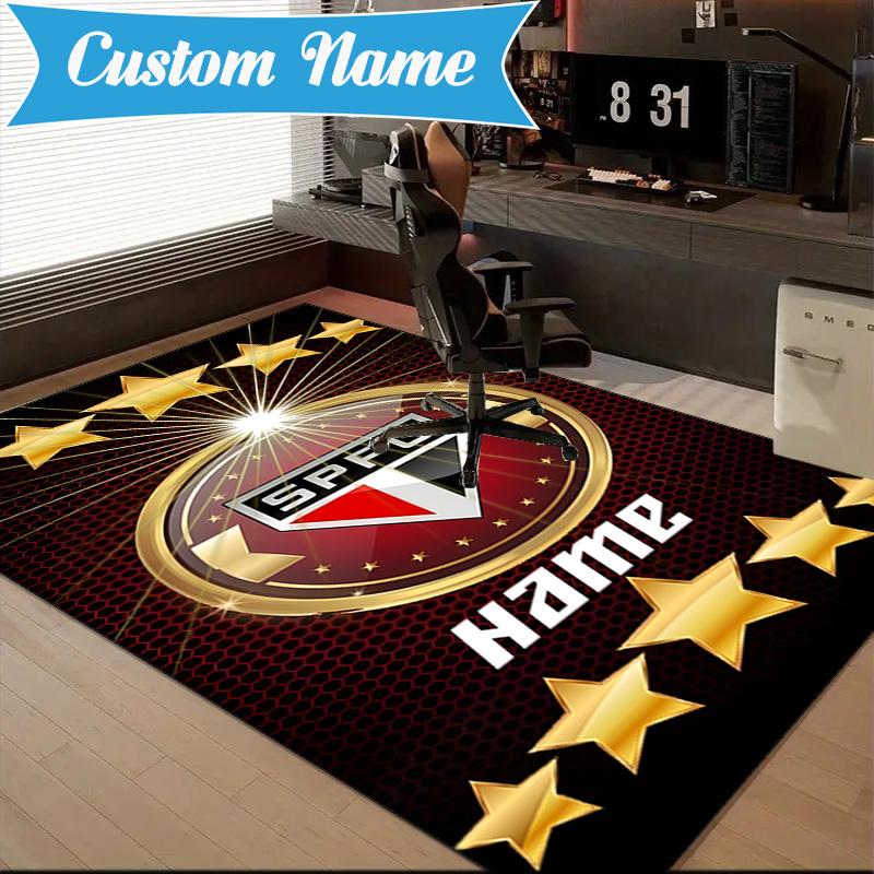 Custom Name SPFC Team Spirit Rug Game Carpet, Floor Mat for Bedroom Living Room Entryway Rug, Home Decor Idea Gift for Christmas birthday