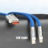 FONKEN 2 In 1 Type C 66W Liquid Silicone Fast Charging Cable For Samsung Xiaomi Zinc Alloy Lightning Charge Cable For iPone 14 Pro Max
