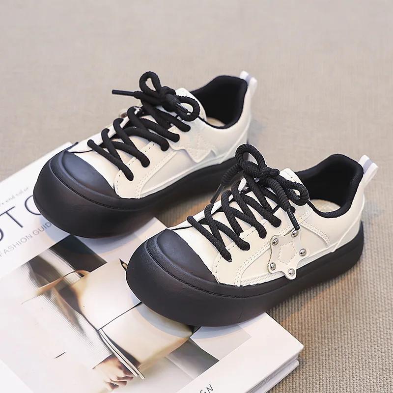 Thick Soled Kids Shoe for Girl White Shoes Children Board Shoes Designer Shoe Toddler Boy Shoes Casual Sneakers for Boy Kids