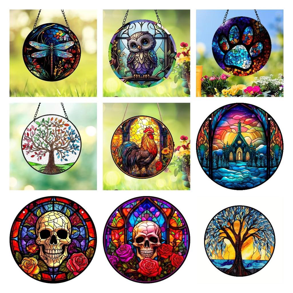 Tree 3d Of Life Dreamcatcher Halloween Acrylic Home Decoration Hanging Sign Door