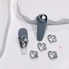 Heart Chain Tassel Alloy Nail Art Jewelry Stickers with Zircon Accents