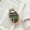 Rhinestone Bow Oval Mirror Sticker Mobile Phone Airbag Bracket Back Sticker Retractable Portable Makeup Mirror