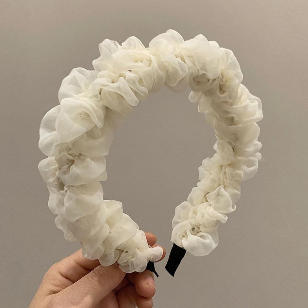 Simple Trendy Pleated Headbands Cloth Hair Band Cute Elegant Ruffle Hairband