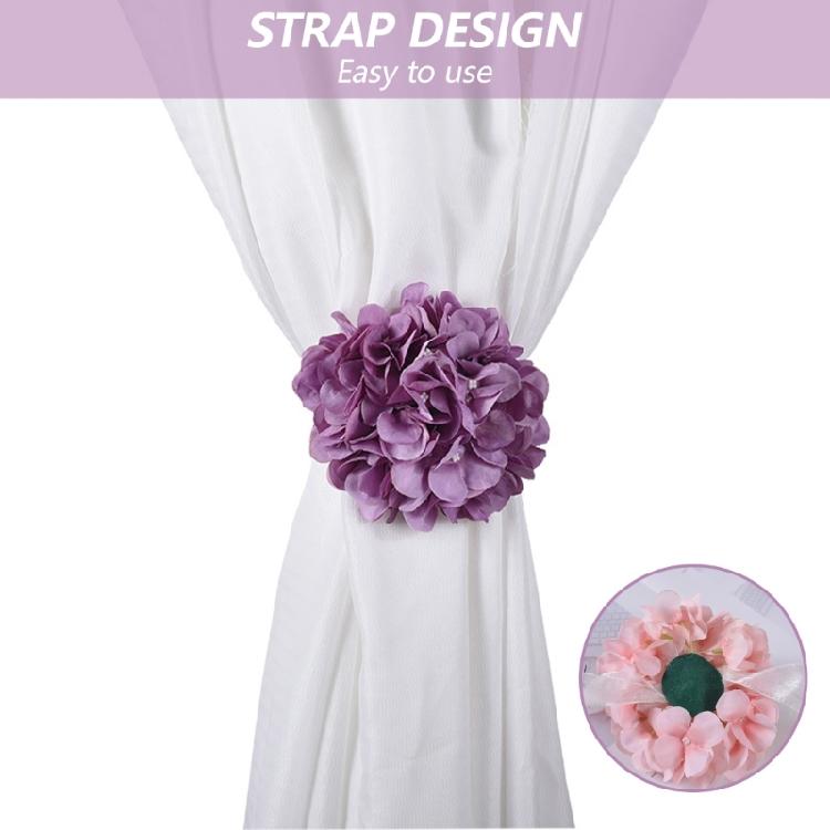 4Pcs Curtain Flower Tiebacks Rope Romance Elegant Artificial Florals Drapery Holdback Ties Straps for Home Decoration