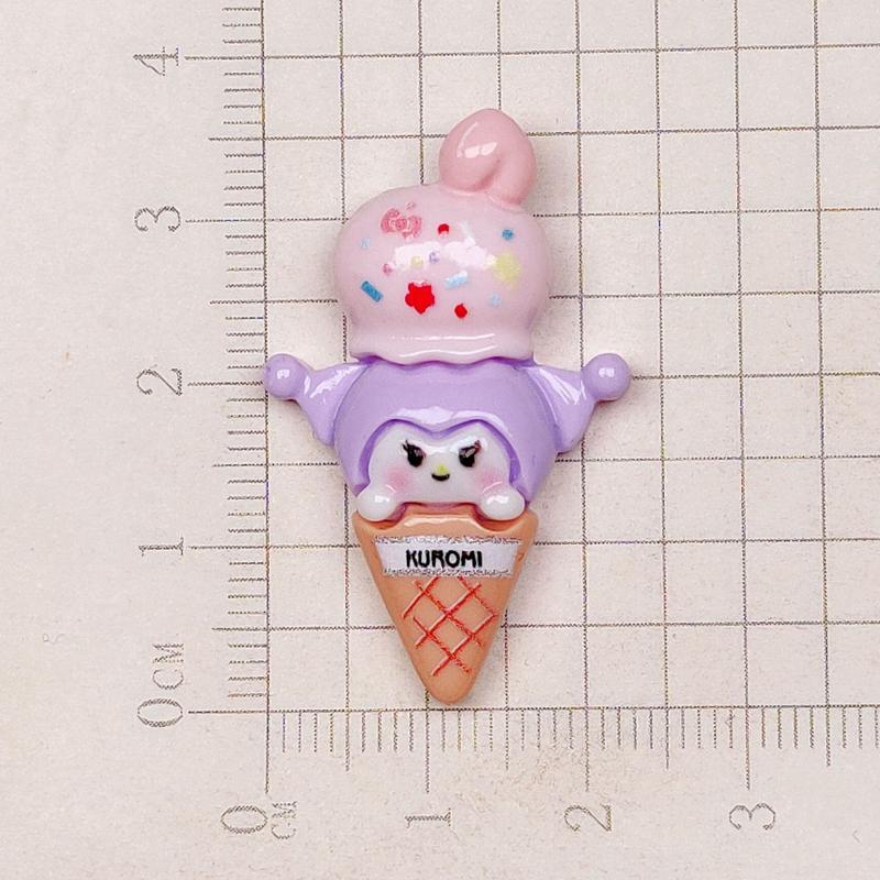 10 Pcs Cartoon Resin Cute Cartoon Animal Ice Cream Cake Style Hairpin Scrapbook Craft Diy Miniature Ornament Accessories A12