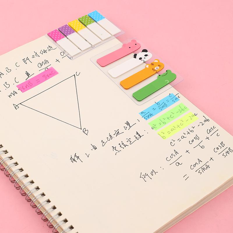 Colorful Fluorescent Index Stickers: Cute, Removable, Transparent Labels for Students