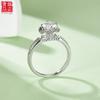 Straight Shank Blossom Flower Women's Engagement Ring 1CT D Color Moissanite Rhodium Plated S925 Sterling Silver Prong GRA REACH