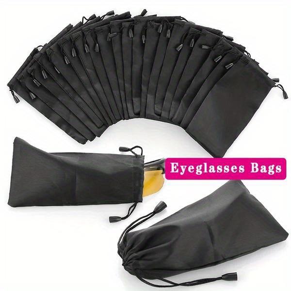 50pcs Ultra Fine Microfiber Sunglasses Pouch Dustproof Eyewear Bags with Drawstring Lightweight Durable Travel Storage Pouch