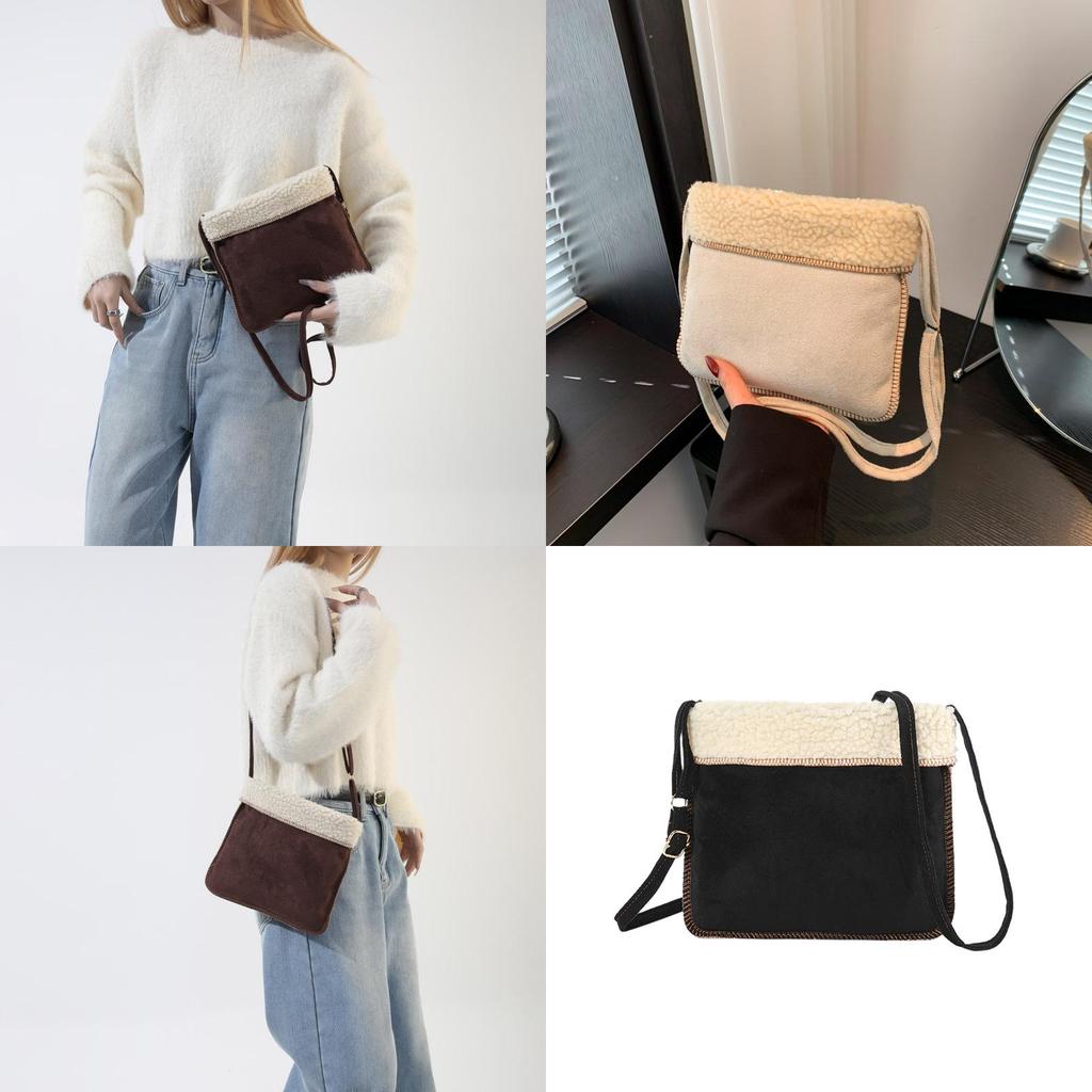Wholesale Fashion Plush Flipped Shoulder Messenger Bag Women 2023 Winter New Casual Trendy Versatile Small Square Bag