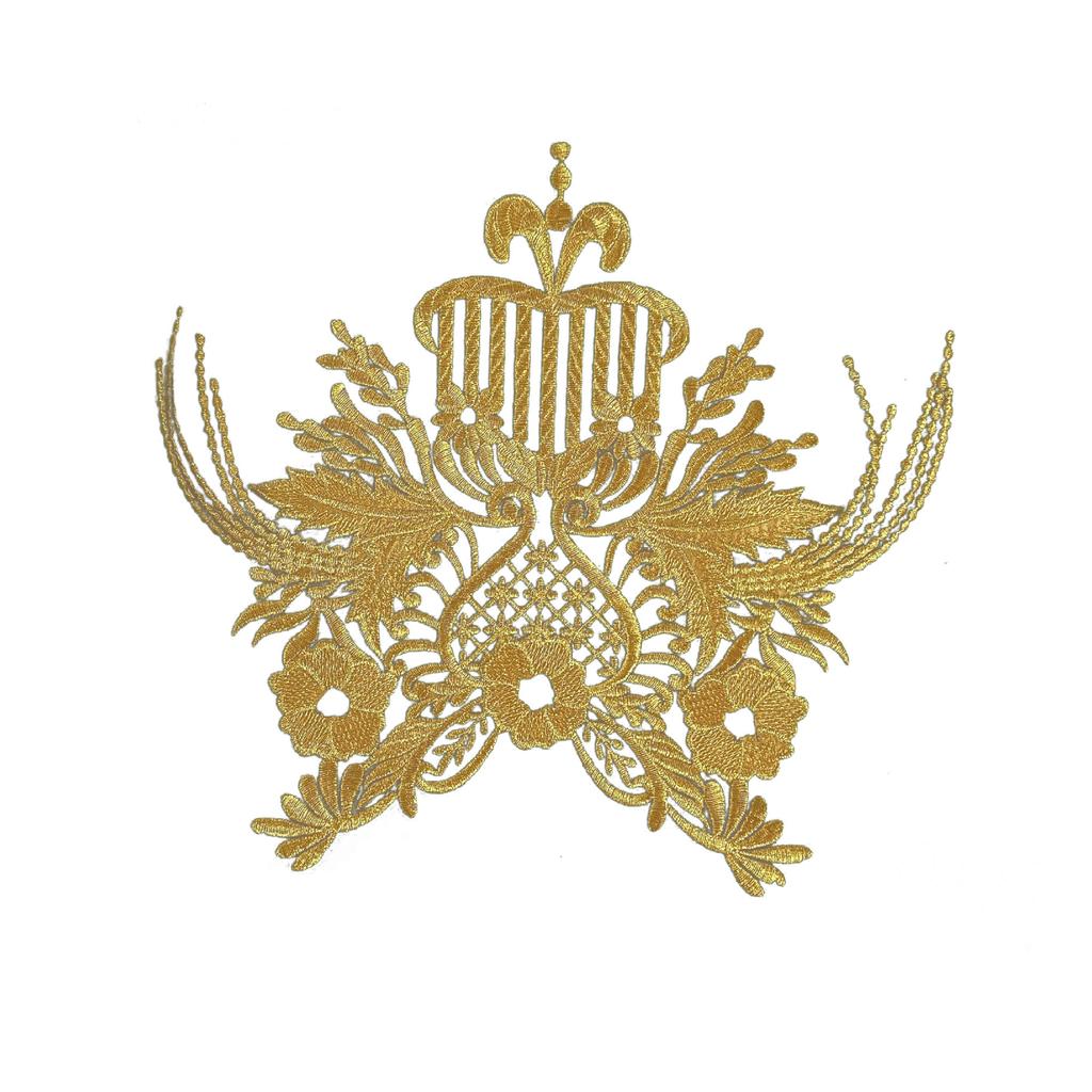 Honeysuckle Pattern Embroidery Ancient Costume Performance National Costume Decal Dress Patch Hot Stamping Decoration Diy Handmade Accessories