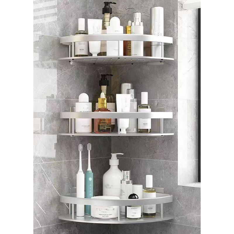 Raft pentru baie, 1-3 bucăți, fără cuie, spațiu cu trepied, orificiu din aluminiu, fără colț, trepied cu aspirație, raft de depozitare