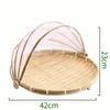 Food Container With Anti-Mosquito Net Food Cover Dust Proof Food Serving Tent Basket Hand-Woven Tent Basket Fruit