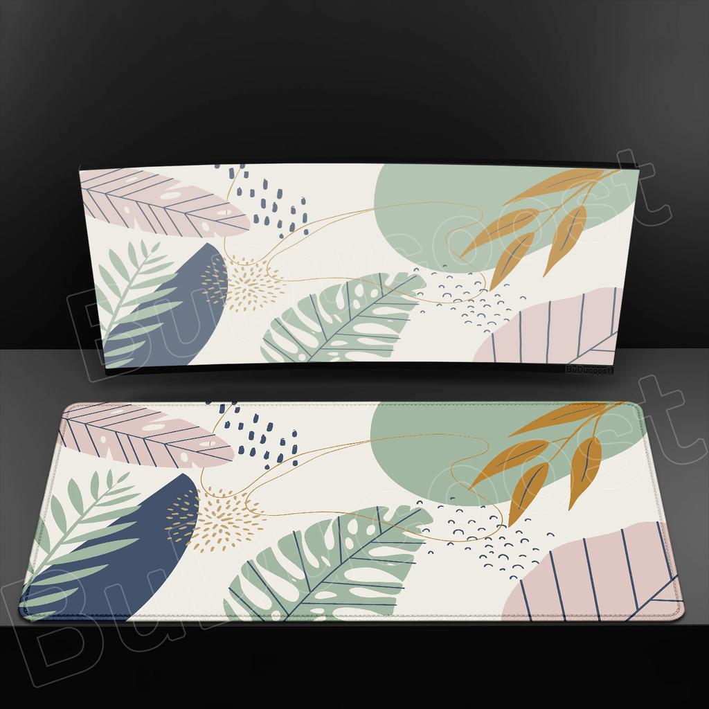 HD Printing Minimalist Desk Mat Abstract Art Design MousePad Non-Slip Rubber Base Mouse Mats for Office Laptop Modern Boho Leave