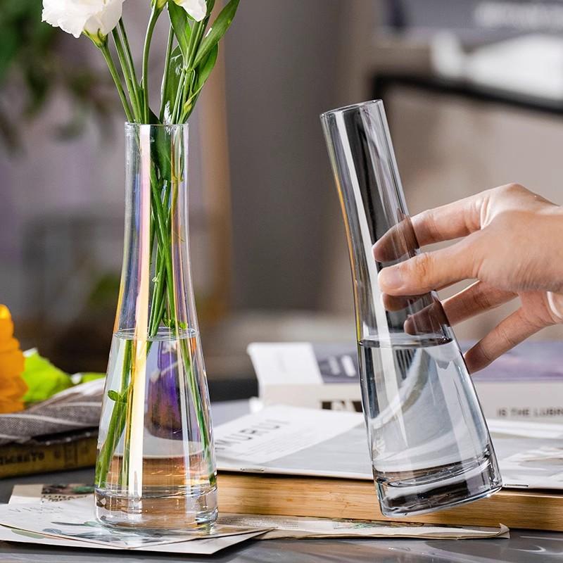 Transparent Mini Glass Vase Hydroponic Fresh Dried Flower Vase Nordic Ins Style Desktop Wedding Home Decor Ornament
