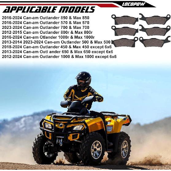 LOCOPOW Outlander Brake Pads For Can Am Outlander 450 500 570 650 700 800 850 1000 1000R Max PRO HD5 HD7 2013 2014 2015 2016 2017 2018 OEM