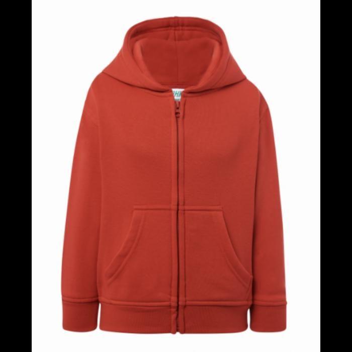 Red Children's Hooded Zip-up Jacket - - Red