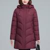 Winter Coat Women Long Parkas Plus Size Elegant Middle Age Lady Jacket Hooded Casual Thick Warm Outerwears