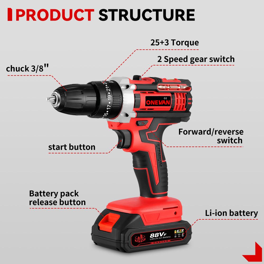 10mm Akumulátorový elektrický vrtací šroubovák Dobíjecí příklepová vrtačka Nářadí pro autoopravy Šroubovák Pro baterii Makita Pin