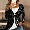 Tops for Women  Simple Print Long Sleeve Fake Two‑Piece Top Fall Casual Slim Pullover Women's Long Sleeve Top