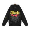 Mens Oversized Hoodie With Foil-Printed 55555 Letter Graphic Streetwear Cotton Fleece Sweatshirt Winter