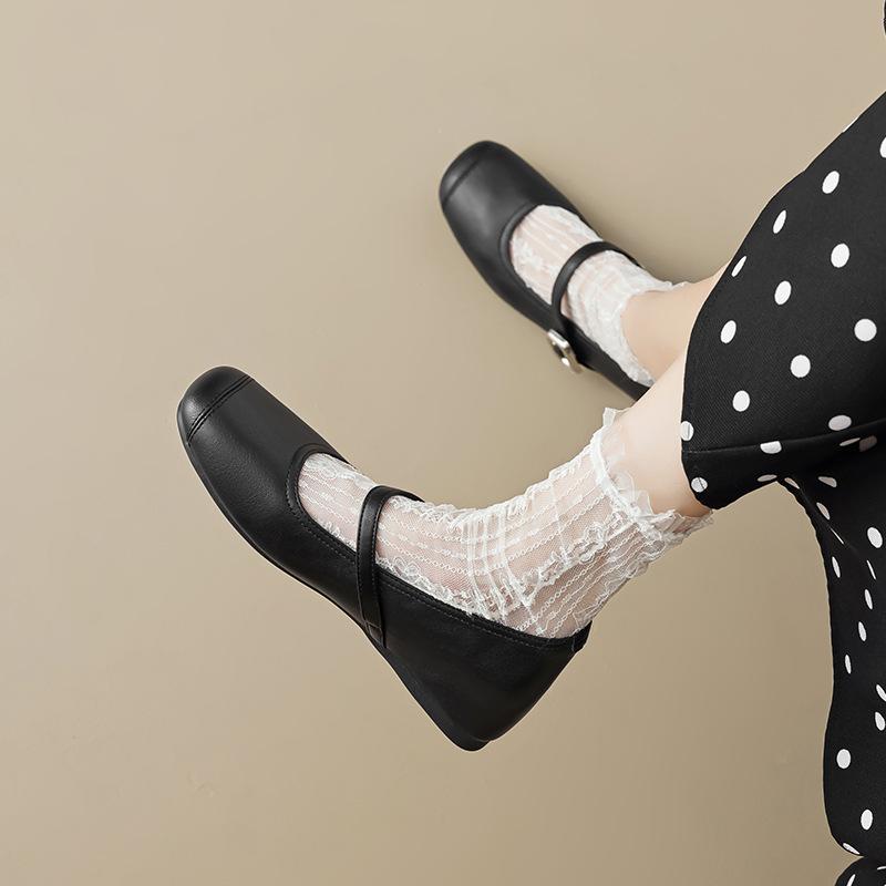 Augustine silver Mary Jane single shoes women's 2025 new summer French retro with skirt light mouth small leather shoes