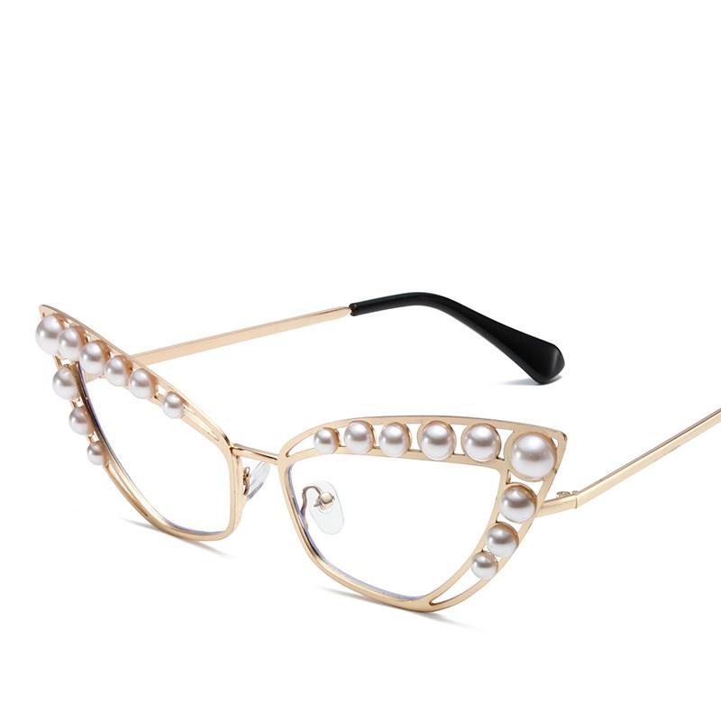 Cat Eye Sunglasses Women Designer Fashion Sexy Metal Frame UV400 Sun Glasses Cateye Shades Diamond Ladies Eyewear
