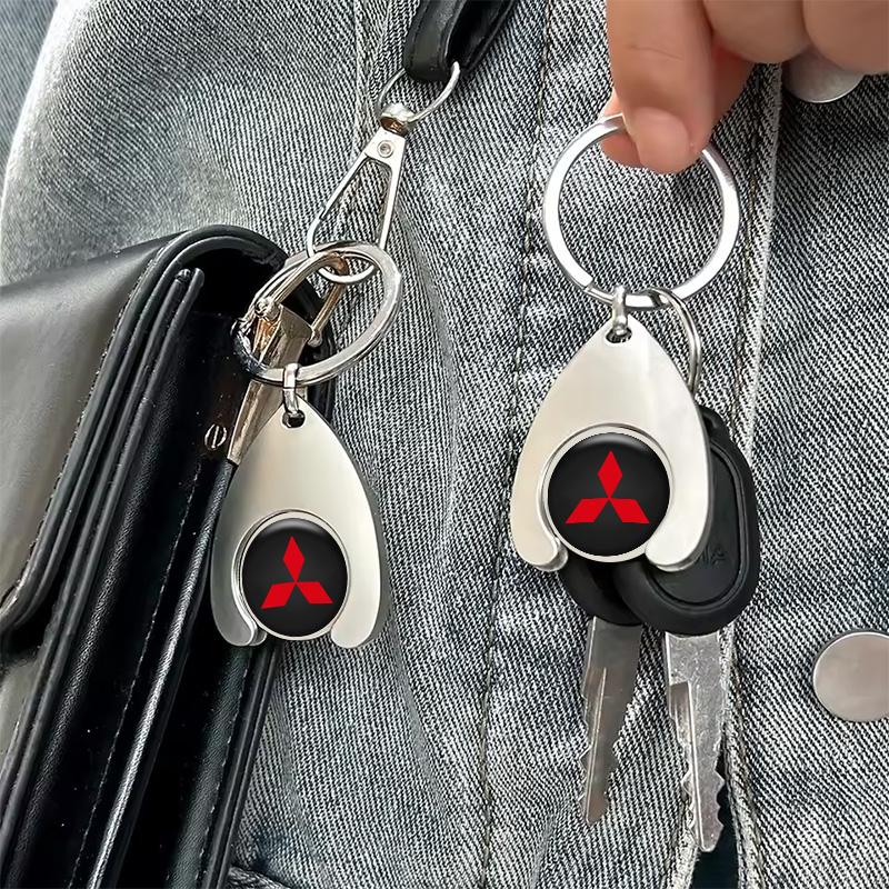 1ks Kovový Stylingový Klíčenka Klíčenky Kroužky na Klíče Přívěsek Pro Mitsubishi Outlander Lancer 10 9 ASX RALLIART Eclipse L200 Pajero
