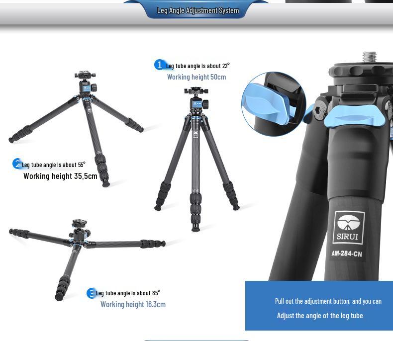 SIRUI AM-284 Carbon Fiber DSLR Tripod with Low Ball Head