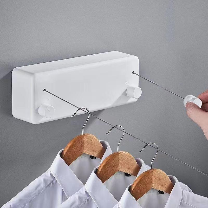 Invisible Retractable Clothesline: Wall-Mounted Stainless Steel Rope Rack for Indoor Drying