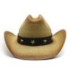 European, American And Western Cowboy Hats, Travel Sunshade And Sunscreen Hats, Grass Hand-Woven Crimped Hats